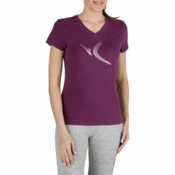 Domyos, Short-Sleeved Gym & Pilates T-Shirt, Women's Exercise & Fitness Apparel