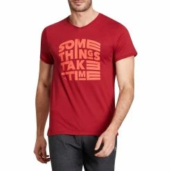 Domyos Men's Gym & Pilates Slim-Fit Cotton T-Shirt