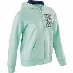 Domyos Exercise & Fitness Apparel Girls' Gym Hooded Sweatshirt Warm 100