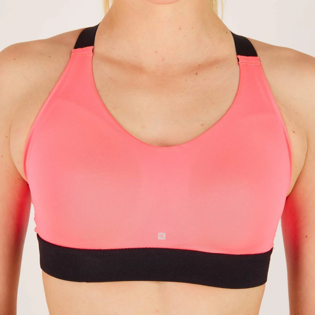 Domyos Exercise & Fitness Apparel Women's Cardio Fitness Zip-Up Bra Energy 500