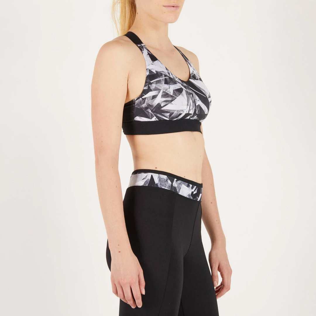 Domyos Exercise & Fitness Apparel Women's Cardio Fitness Zip-Up Bra Energy 500