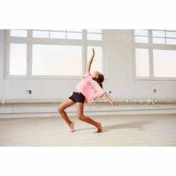 Domyos Girls' Dance Short-Sleeved Short And Loose T-Shirt Exercise & Fitness Apparel