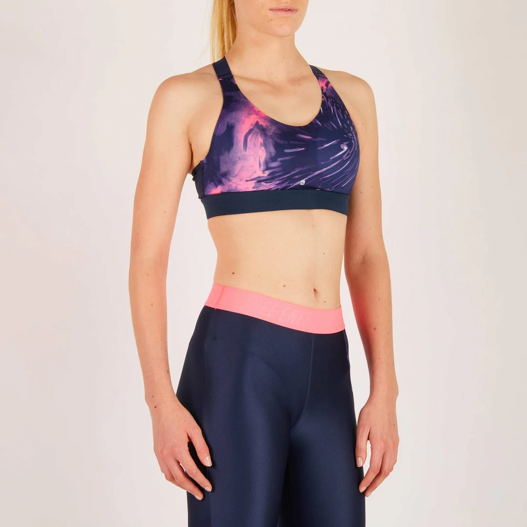 Domyos Exercise & Fitness Apparel Women's Cardio Fitness Zip-Up Bra Energy 500