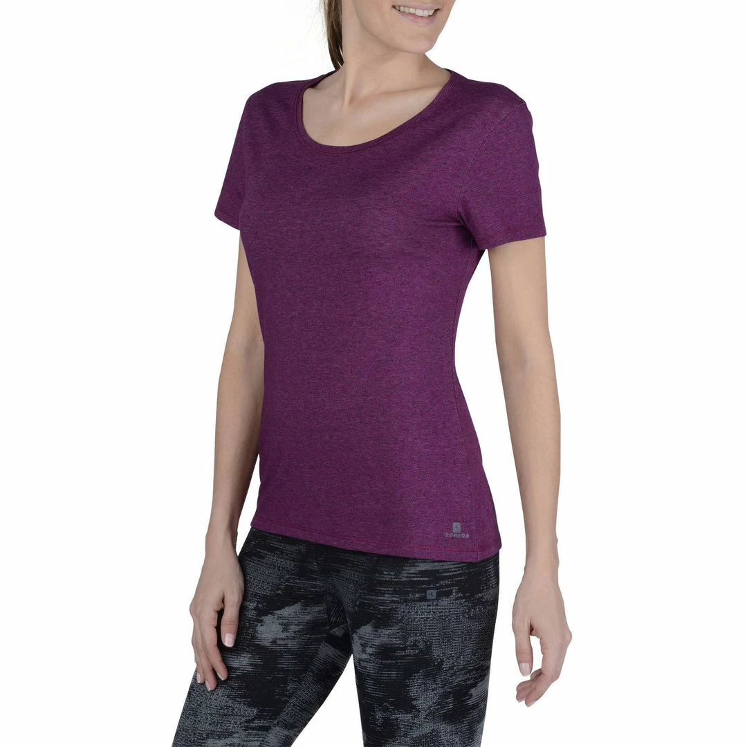 Domyos Exercise & Fitness Apparel Women's Gym & Pilates Regular-Fit Short-Sleeve T-Shirt