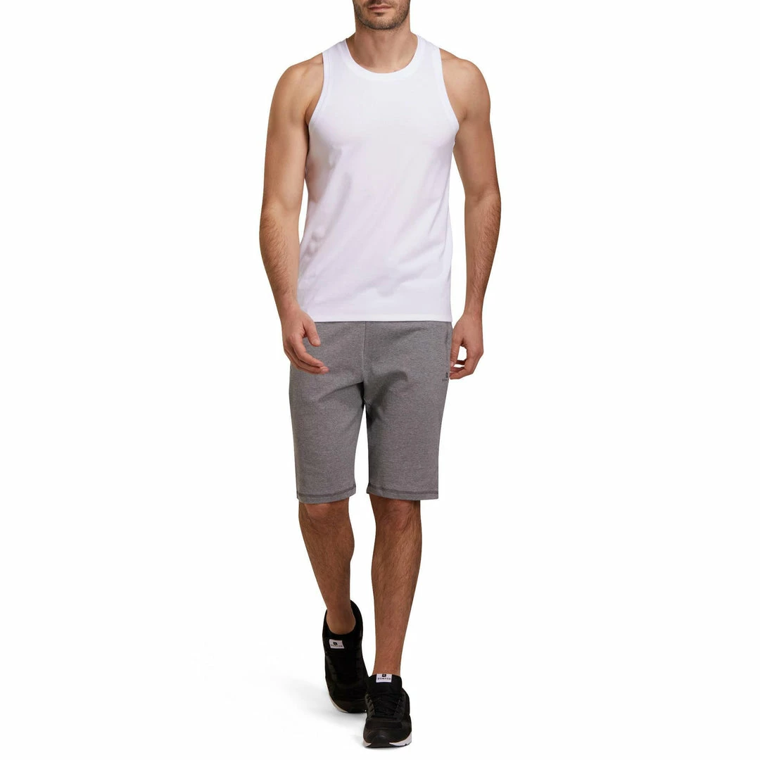 Domyos Slim-Fit Cotton Athletic Shorts, Men's Exercise & Fitness Apparel