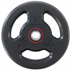 Domyos 28mm Rubber Weight Disc With Handles, 22 Lbs