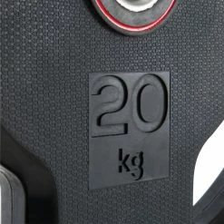 Exercise & Fitness Apparel Domyos, Rubber Weight Training Disc With Handles, 28mm 44lb