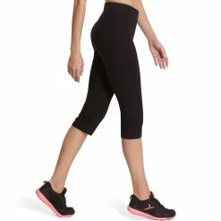 Exercise & Fitness Apparel Domyos Fit+, Cropped Regular Gym & Pilates Pants, Women's