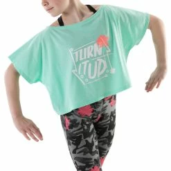 Domyos Girls' Dance Short-Sleeved Short And Loose T-Shirt Exercise & Fitness Apparel