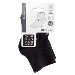 Exercise & Fitness Apparel Domyos Fitness Cardio Training Short Socks, 2-Pack