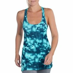Domyos Exercise & Fitness Apparel Energy Women's Long Cardio Fitness Tank Top - Orange And Black Print