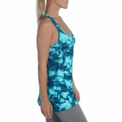 Domyos Exercise & Fitness Apparel Energy Women's Long Cardio Fitness Tank Top - Orange And Black Print