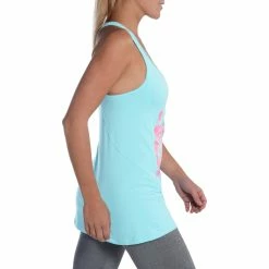 Domyos Exercise & Fitness Apparel Energy Women's Long Cardio Fitness Tank Top - Orange And Black Print