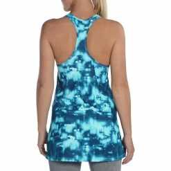 Domyos Exercise & Fitness Apparel Energy Women's Long Cardio Fitness Tank Top - Orange And Black Print