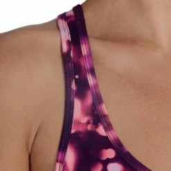 Domyos Exercise & Fitness Apparel Energy Women's Long Cardio Fitness Tank Top - Orange And Black Print