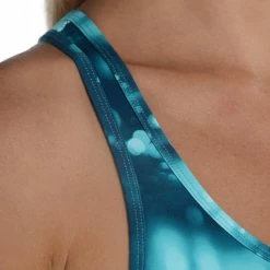 Domyos Exercise & Fitness Apparel Energy Women's Long Cardio Fitness Tank Top - Orange And Black Print