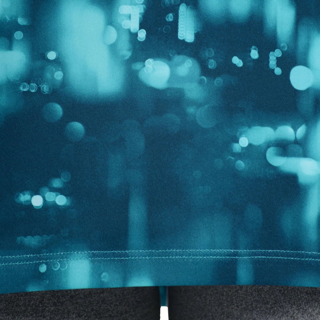 Domyos Exercise & Fitness Apparel Energy Women's Long Cardio Fitness Tank Top - Orange And Black Print