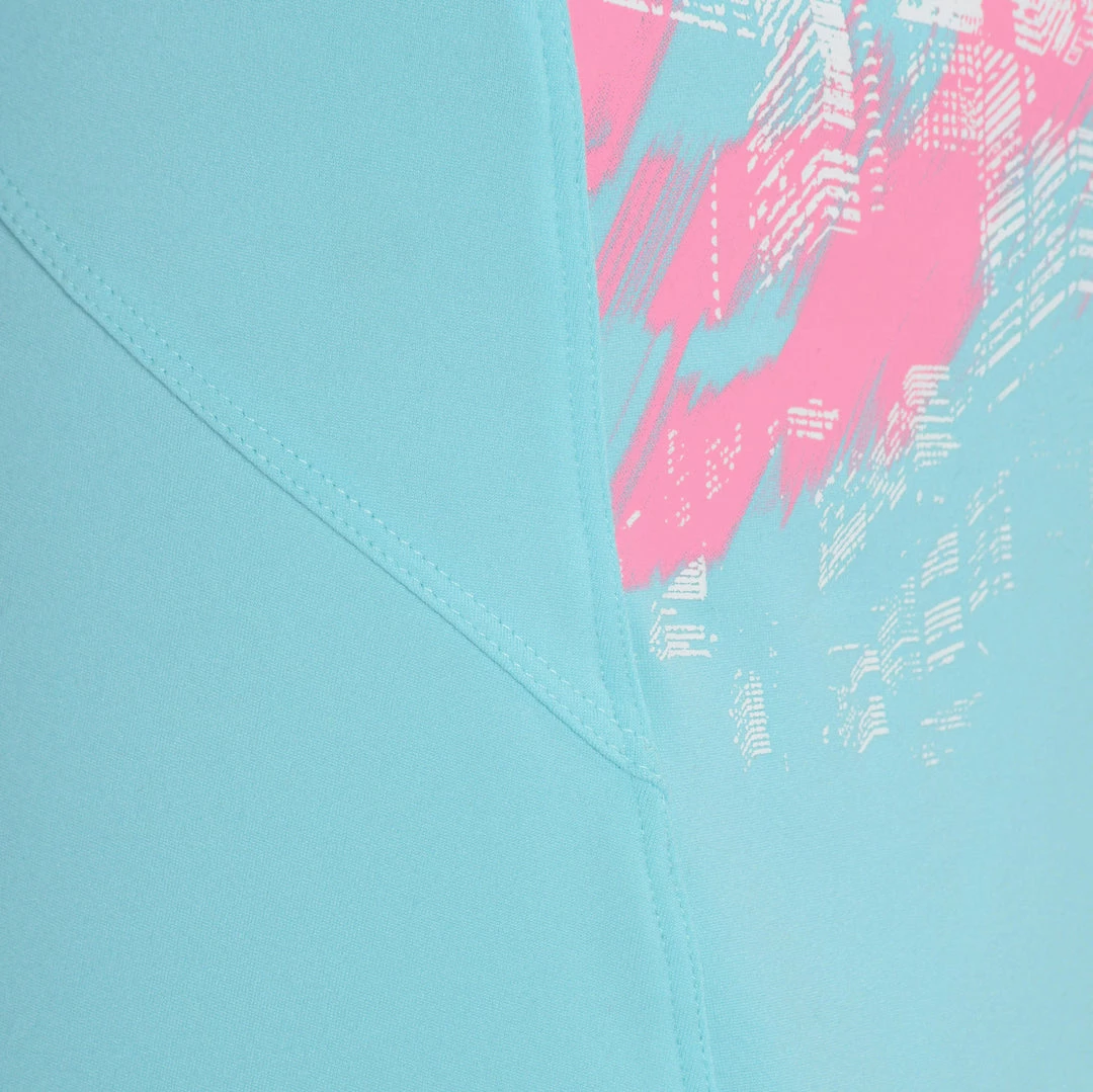 Domyos Exercise & Fitness Apparel Energy Women's Long Cardio Fitness Tank Top - Orange And Black Print