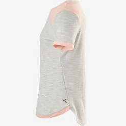 Domyos Exercise & Fitness Apparel Girls' Gym Short-Sleeved T-Shirt Breathable Cotton 500