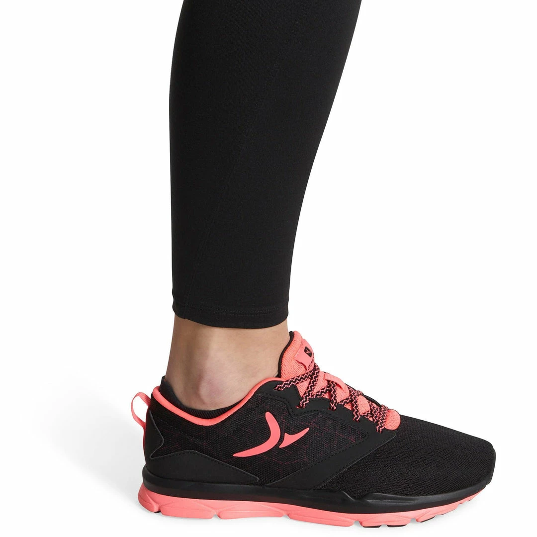 Domyos Women's Cardio Fitness Contrasting Polyester Waistband Leggings Energy