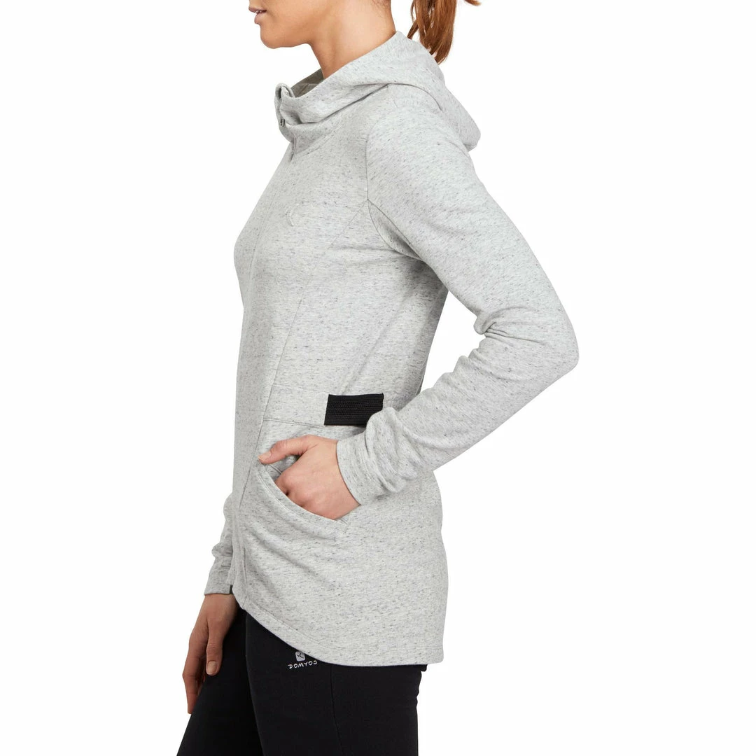 Domyos Women's Gym & Pilates Long Hooded Jacket