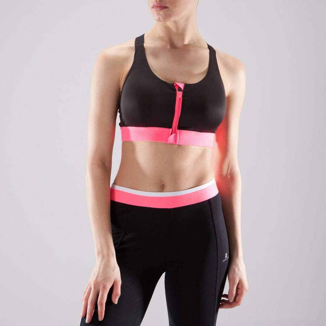 Domyos Exercise & Fitness Apparel Women's Cardio Fitness Zip-Up Bra 900