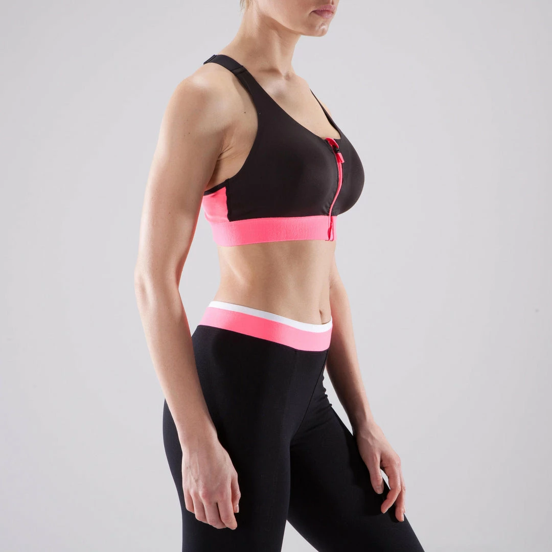 Domyos Exercise & Fitness Apparel Women's Cardio Fitness Zip-Up Bra 900
