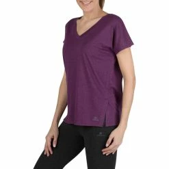 Domyos Short-Sleeve Athletic V-Neck T-Shirt, Women's