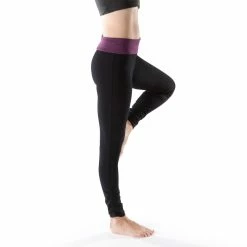 Domyos Women's Organic Cotton Yoga Leggings - Gray/Coral