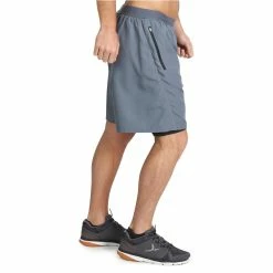 Domyos Exercise & Fitness Apparel Gray Energy+ 2-in-1 Fitness Shorts