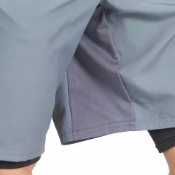 Domyos Exercise & Fitness Apparel Gray Energy+ 2-in-1 Fitness Shorts