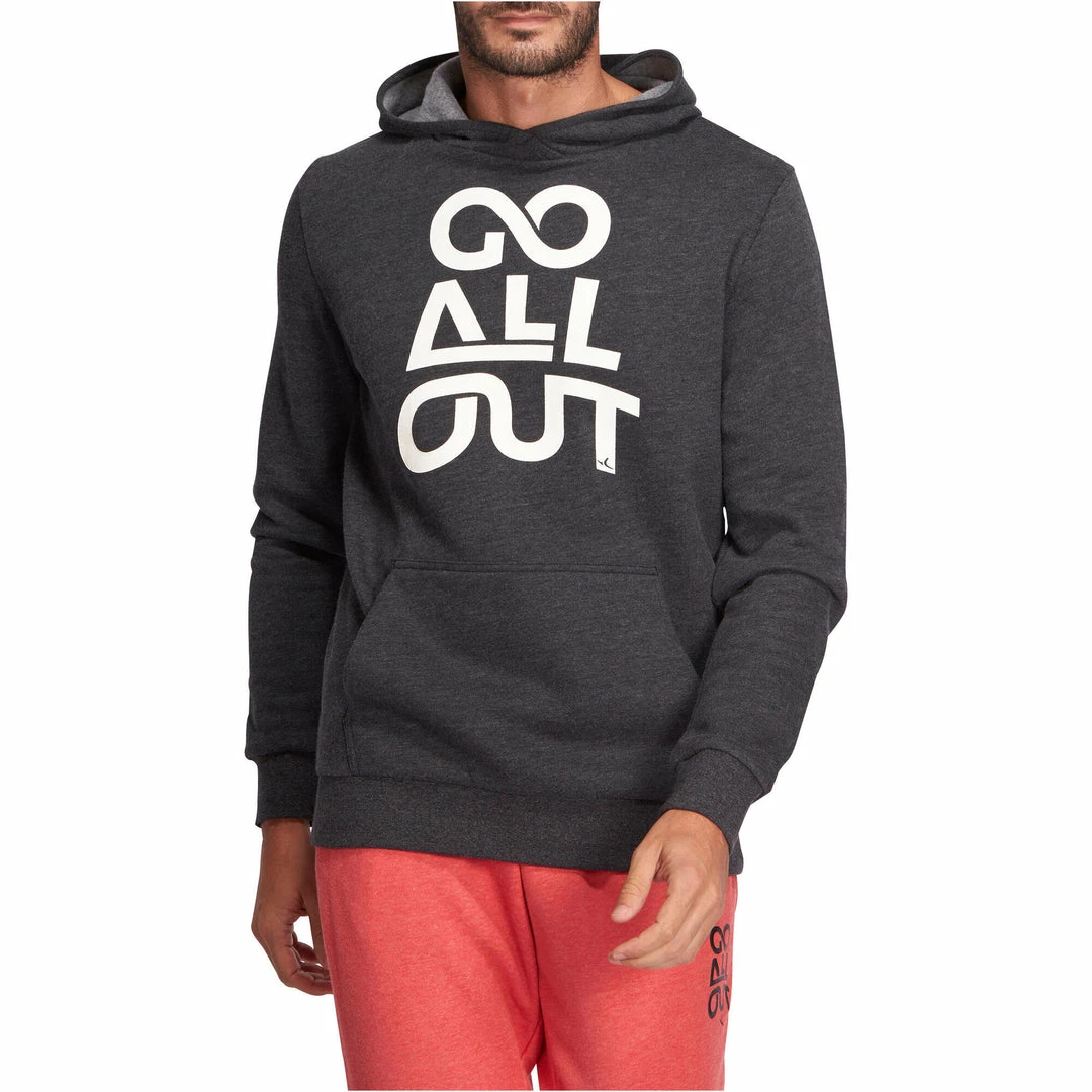 Domyos Hooded Gym & Pilates Sweatshirt - Dark Gray Exercise & Fitness Apparel