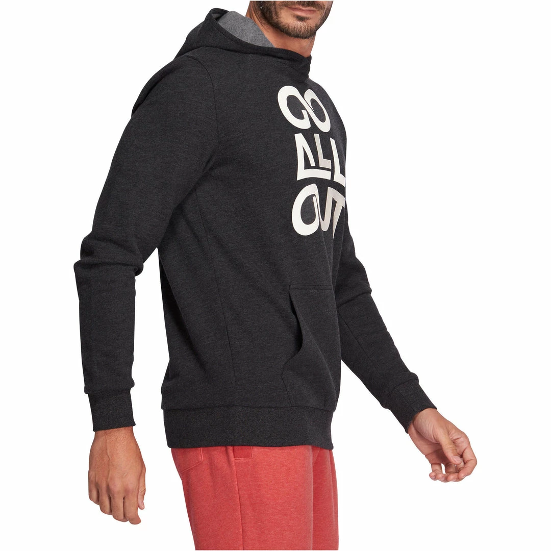 Domyos Hooded Gym & Pilates Sweatshirt - Dark Gray Exercise & Fitness Apparel