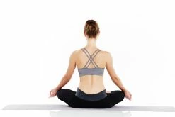 Domyos Women's Organic Cotton Yoga Leggings - Gray/Coral